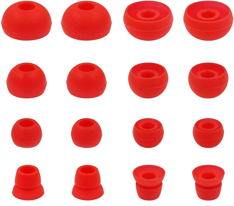 BLLQ Red Replacement Silicone Ear Tips Earbuds Buds for Powerbeats 3 Wireless Beats by dre Headphones, Eartips 16PCS 8 Pairs 4 Size Options for Powerbeats3 Red pbr16 - Image 2